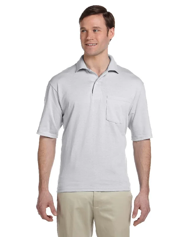 Jerzees 50/50 Jersey Knit Polo W/Pocket | Ash Premium Jersey Tee