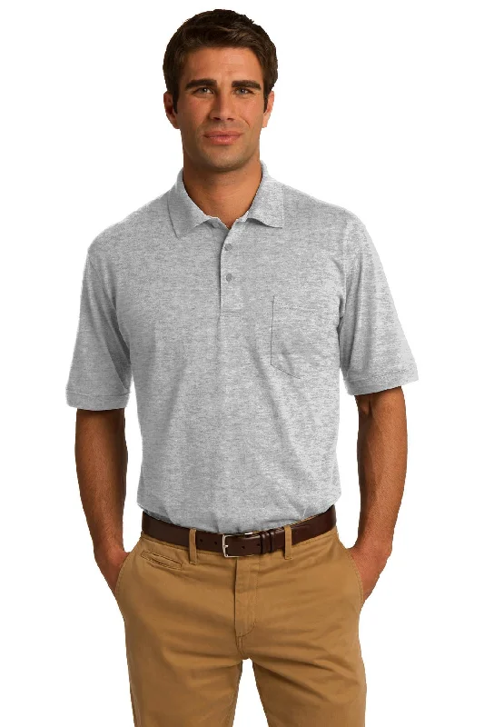 Port & Company Core Blend Jersey Knit Pocket Polo. KP55P Beige Jersey Tee