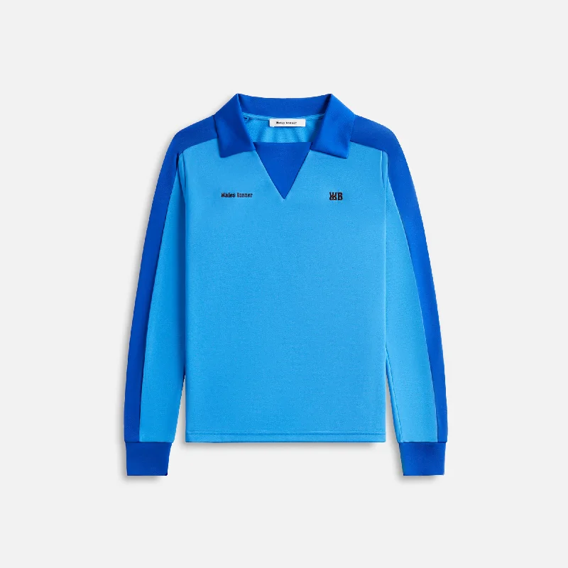 Wales Bonner Tech Home Jersey - Blue Olive Green Jersey Tee