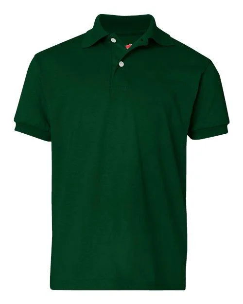 Hanes Youth Ecosmart® Jersey Polo 054Y Solid Color Jersey Shirt