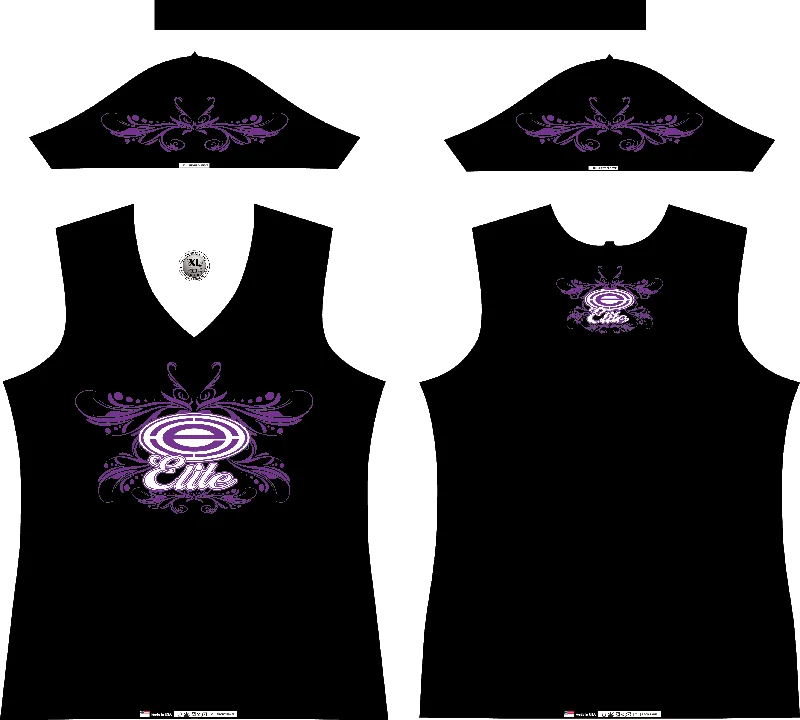 Elite Womens Jersey – ESD 1155 Black Purple Elite Organic Jersey Tee
