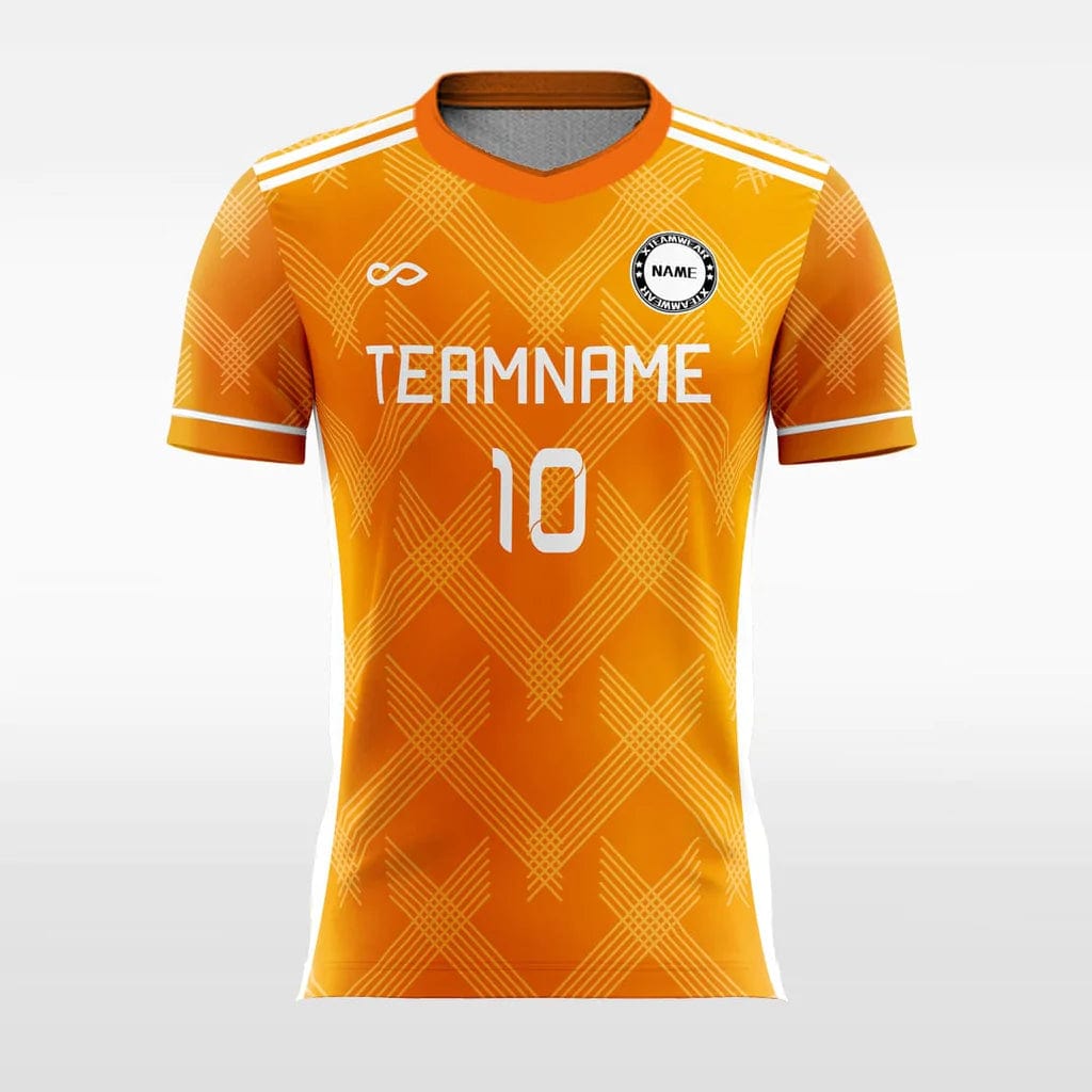Vintage Orange Check - Women Custom Soccer Jerseys Neon Design Sustainable Jersey Tee