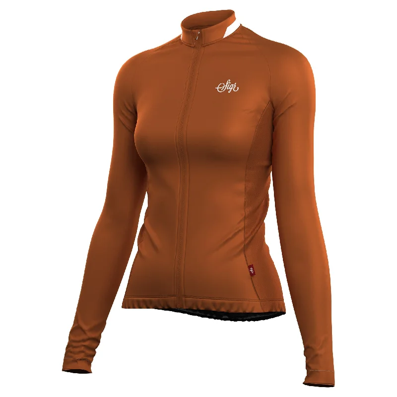 Wildflower Brown Women's Long Sleeved Jersey Linen Jersey Top