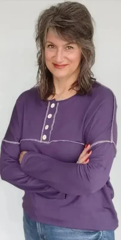 Haptics Purple Long Sleeve Solid Knit Top Business Knit Top