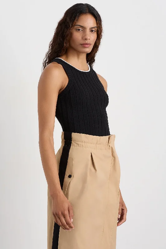 Racer Split Knit Top 107 Eco-Friendly Knit Top