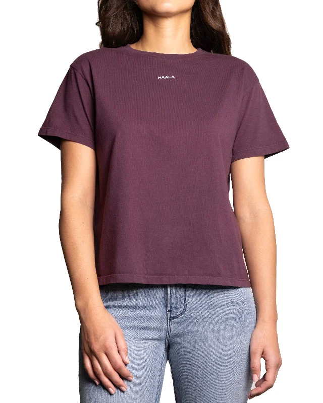 Relaxed Crew T-shirt : Plum Chenille Fabric Brocade Fabric Lace Fabric