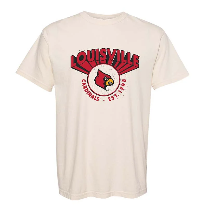 UL Mascot Circle Short Sleeve T-Shirt Beaded Sequined Faux Fur
