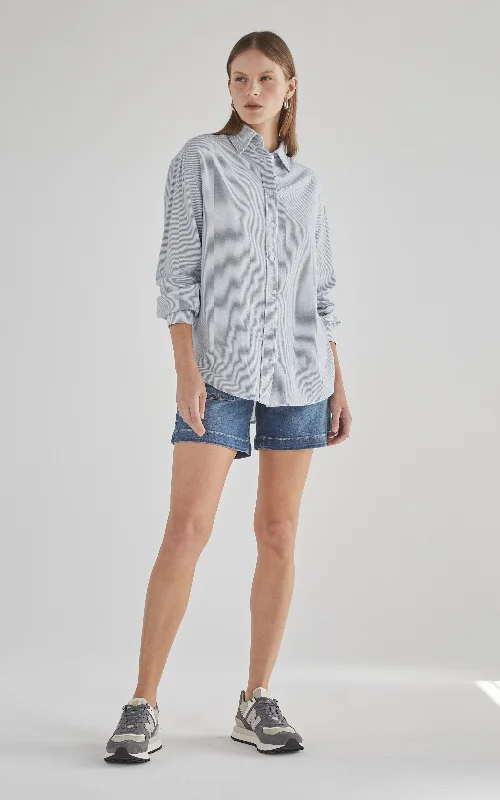 Tilbury Sunbleach Stripe Shirt Welt Pockets Slit Pockets