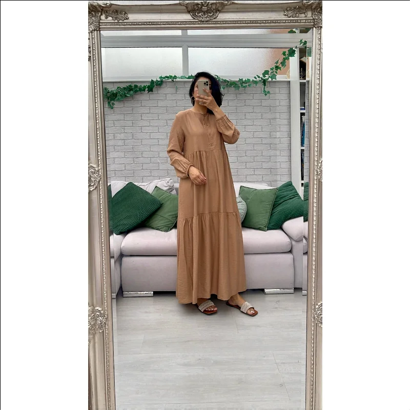 Block Colour Button Dress