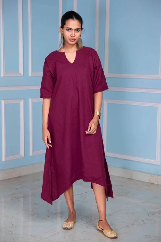 Boho Burgundy Long Dress