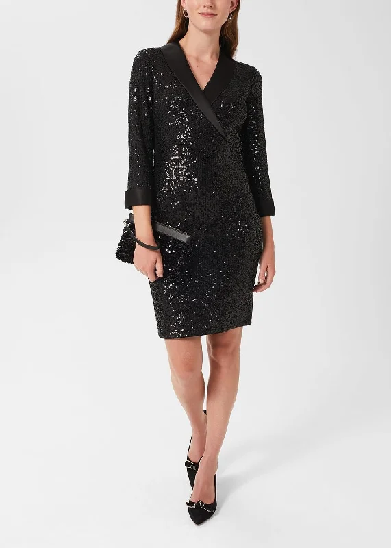 Carys Sequin Dress 0222/5192/9045l00 Black