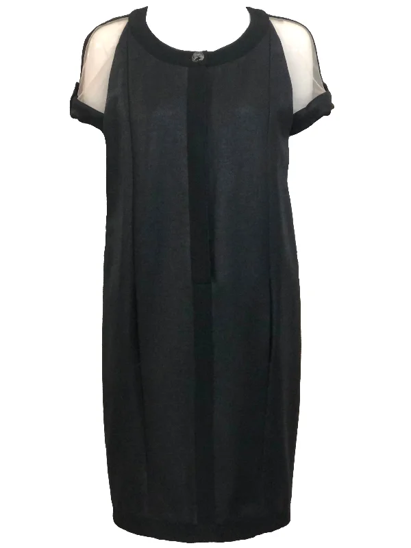 Chanel Contemporary Dress Black with Sheer Mesh Detail