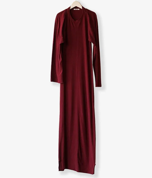FUMIKA_UCHIDA/SEPARATE LONG-SLEEVE DRESS(BURGUNDY)