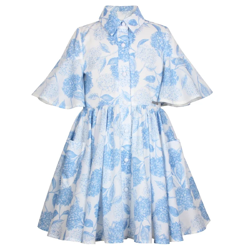 JESSIE AND JAMES BLUE HYDRENGIA POCKET DRESS