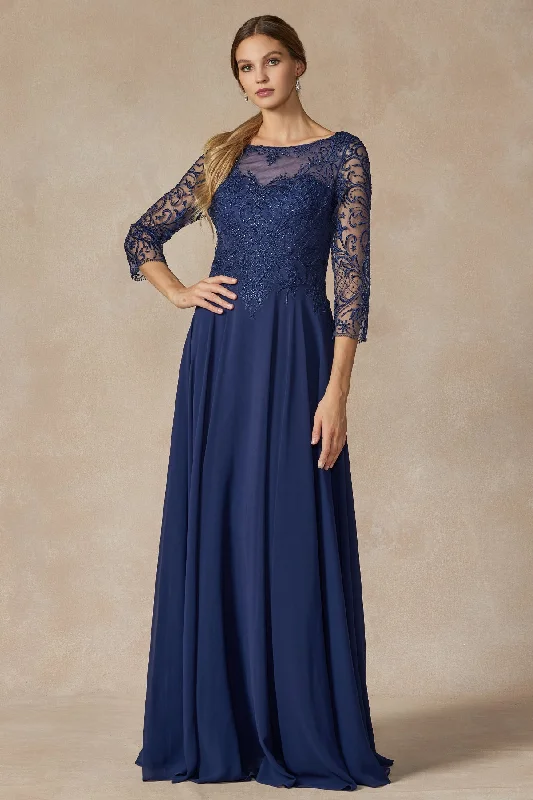 JULIET M11 Embroidered Lace Beaded Bodice Formal Missy Dress