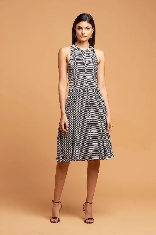 ARIANA Dress - B&W Stripe