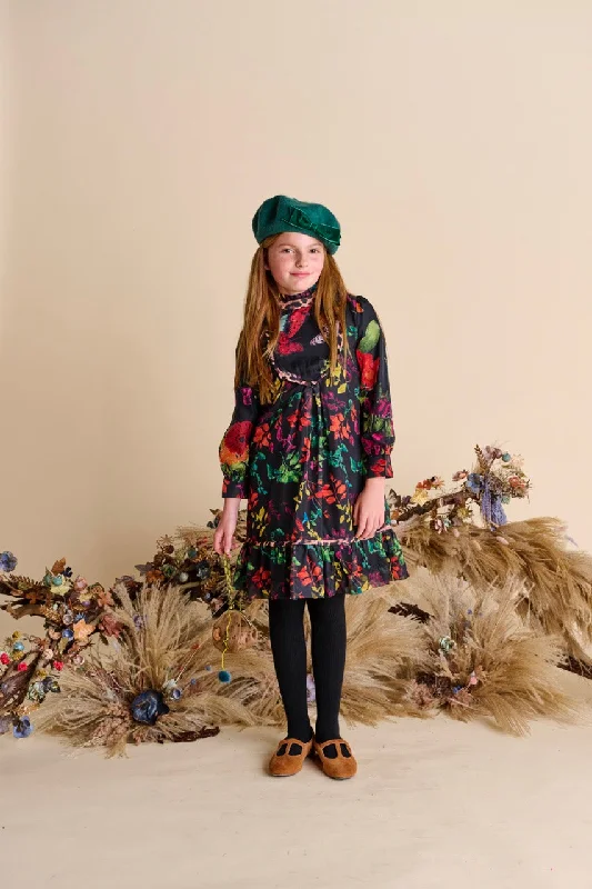 Bright Clored Leaf Design Dress 1564