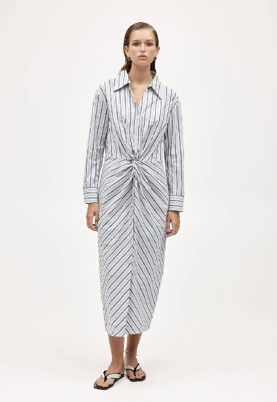 Collins Dress - Cerulean Stripe