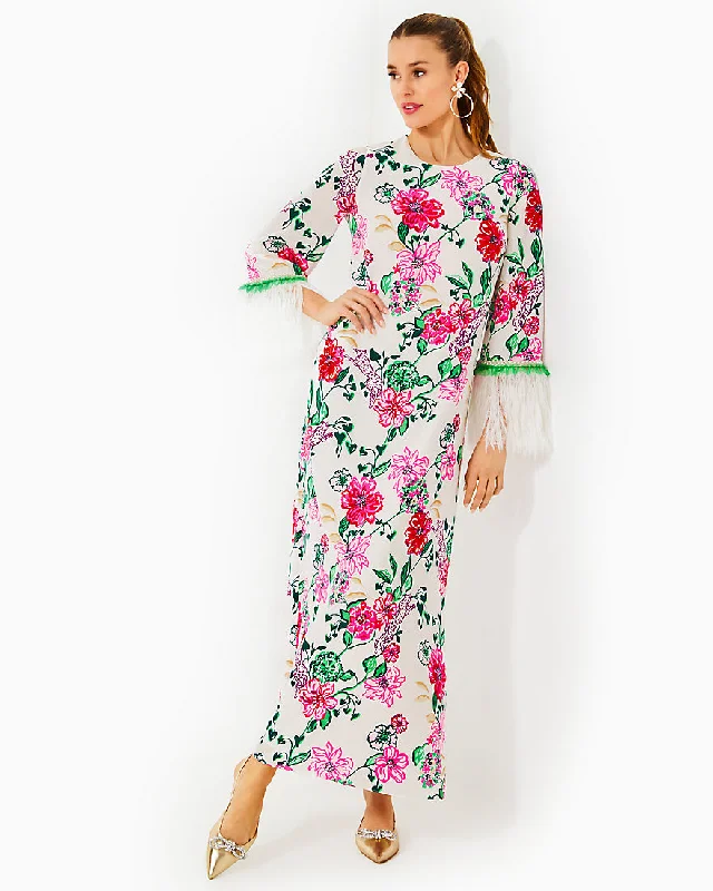 Nathalia Three Quarter Sleeve Silk Dress