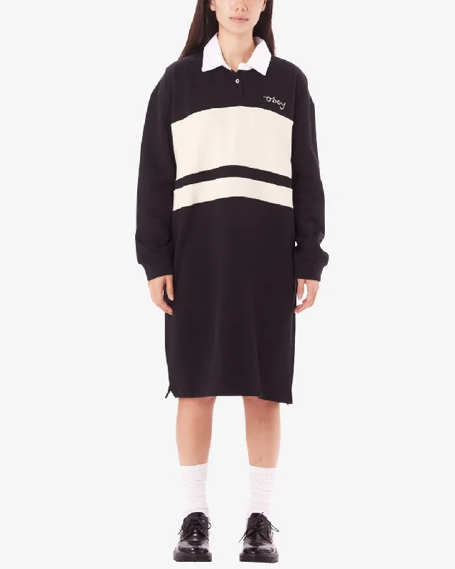 Obey Session Rugby Dress - DIGITAL BLACK