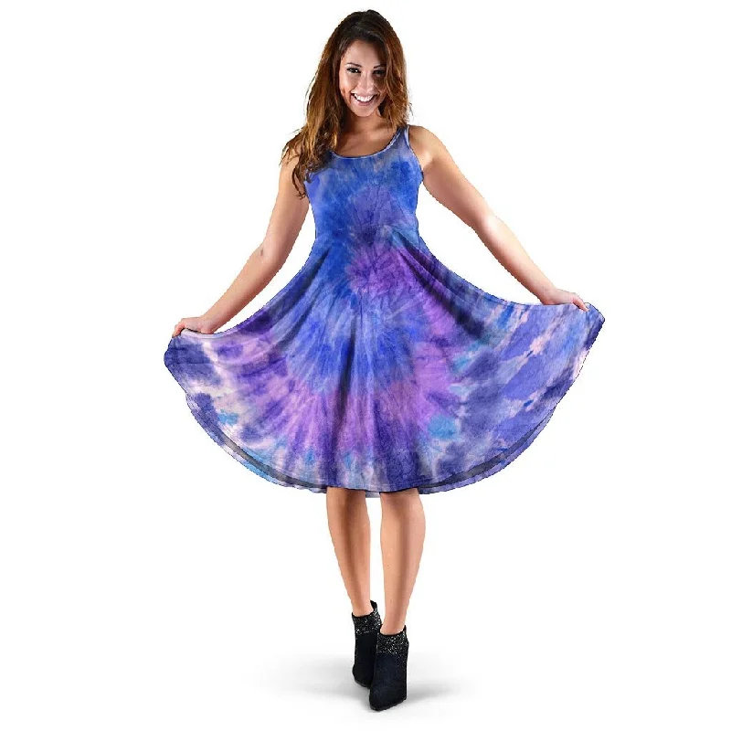 Purple And Blue Tie Dye Dress