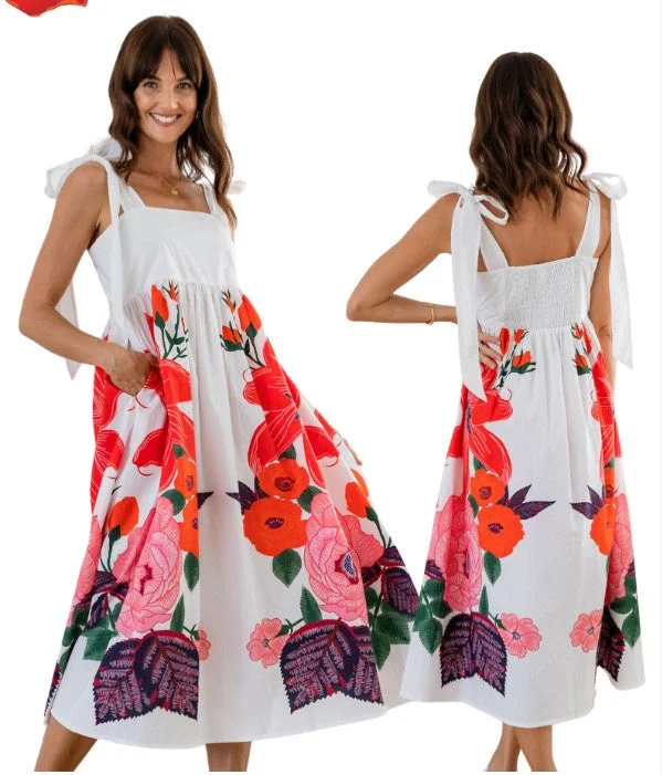 Red Xmas Paradise dress no sleeve