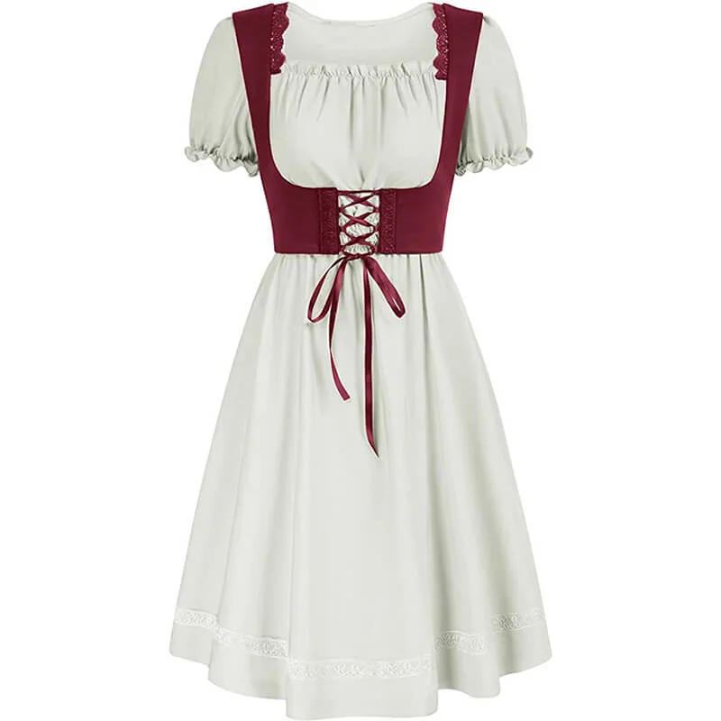 Renaissance Pastoral Square Neck High Waist Dress