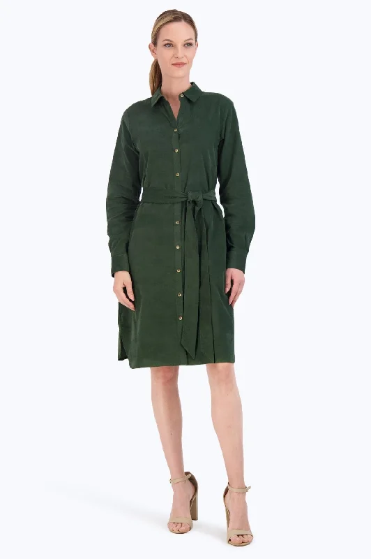 Rocca Pinwale Corduroy Dress, Dark Green