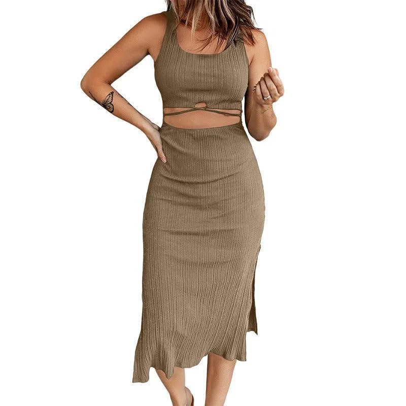Solid Color Slim Fit Dress