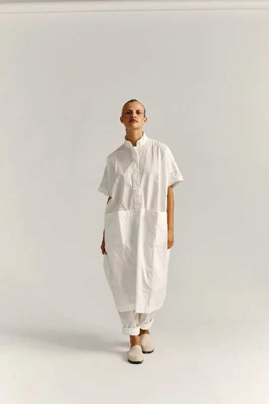 TEED DRESS - PAPER - WHITE