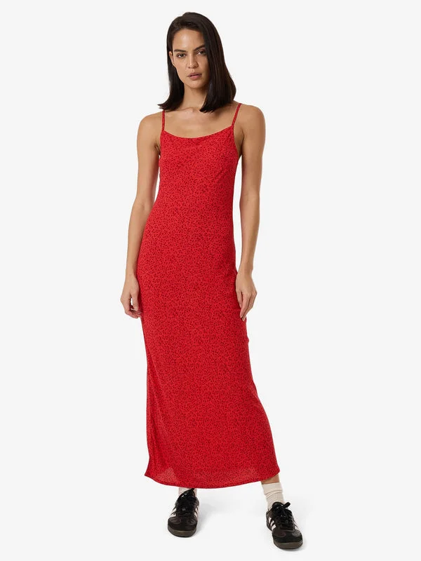 THRILLS Zinnia Bias Dress - FLAME RED