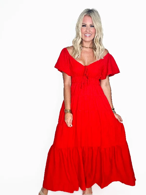 Tiered Bell Sleeve Skirt Dress