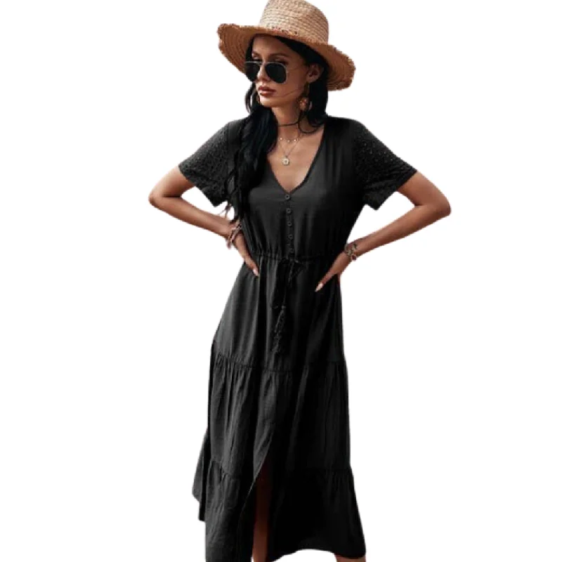 Tiered Button Front Dress