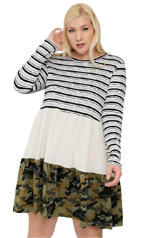 Tiered Color Block Dress