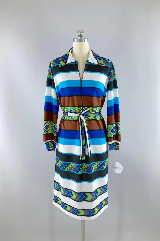 Vintage 70s Southwest Print Dress