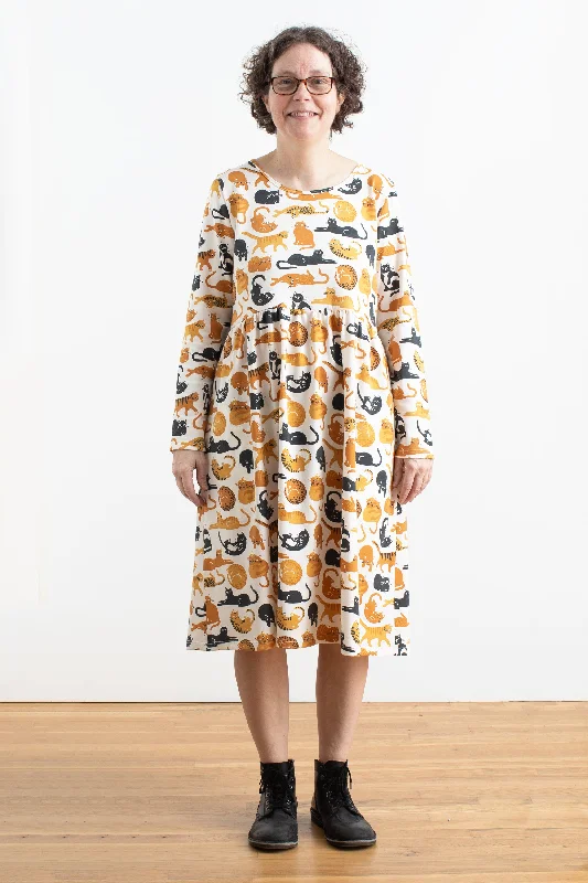 Women's Copenhagen Dress - Cat Friends Gold & Yellow