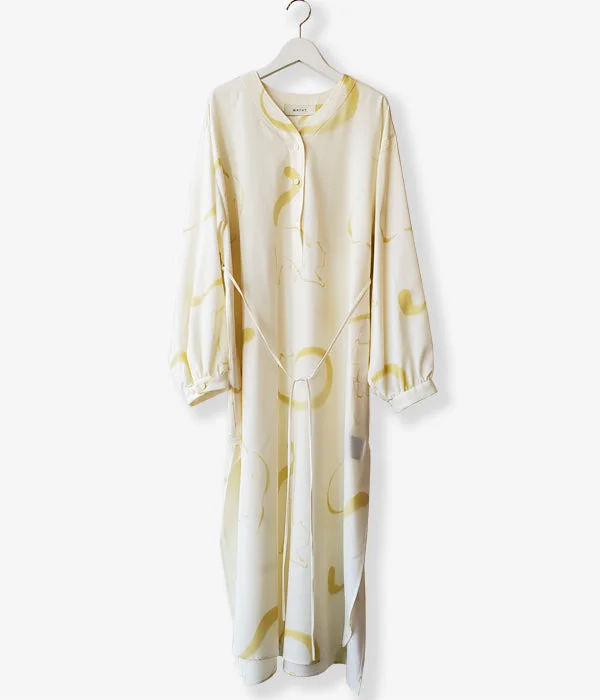 WRYHT/SLIT NECK PAJAMA DRESS(BONE/size1)