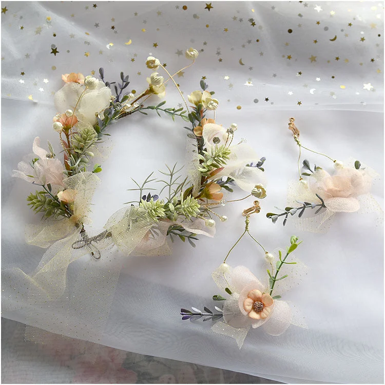 Forest style garland veil adult headdress Tunics Trendy modern