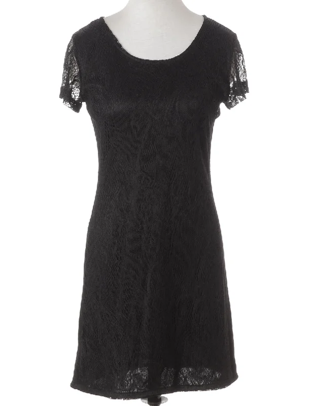 Label Black Short Dress Halter Neckline Beach