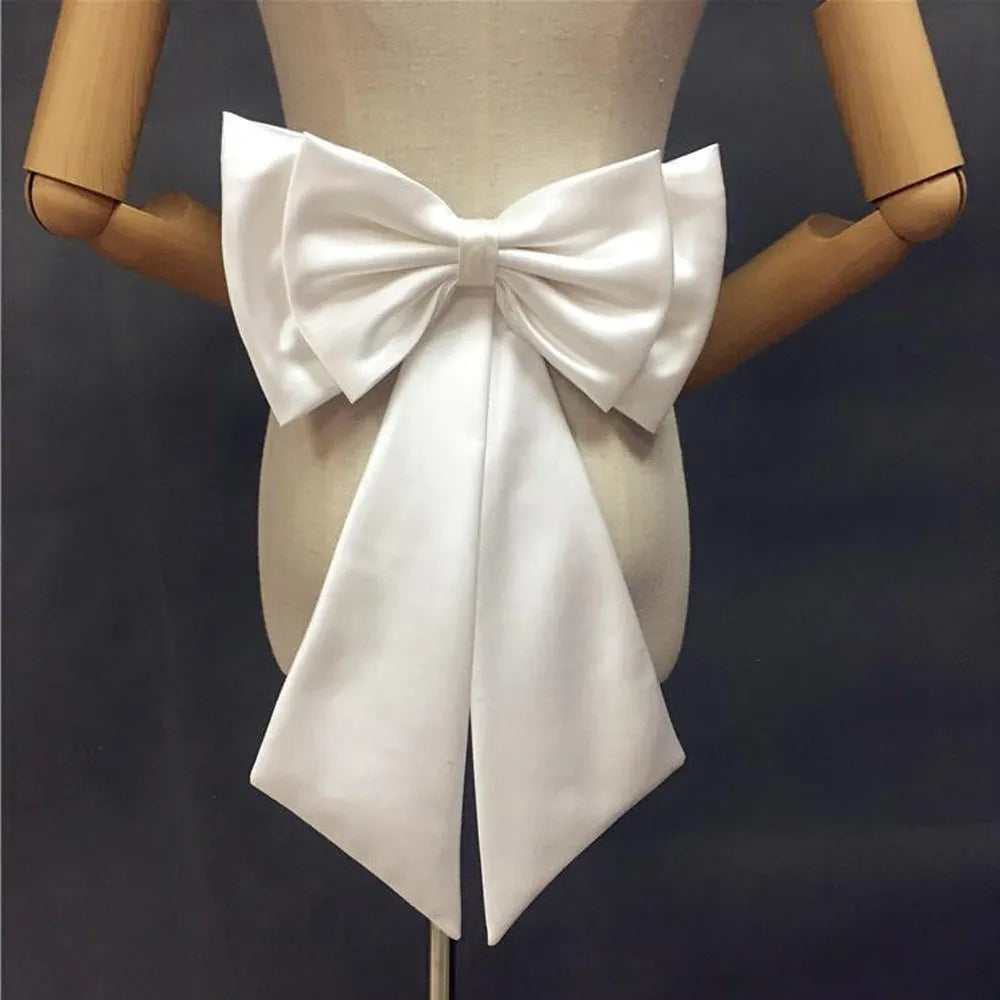 Satin Wedding Dress Knots Removable Bow Tunics Yoga stretchy