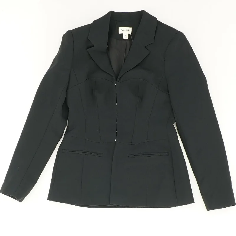 Black Solid Blazer Women's Premium Blazer