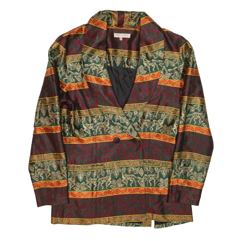 Blazer Jacket Red Fair Isle Womens M Women's Custom Suit