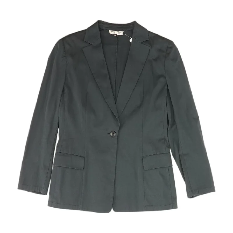 Charcoal Solid Blazer Women's Short Blazer