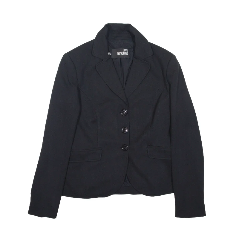 MOSCHINO Blazer Jacket Black Womens UK 10 Women's Casual Suit