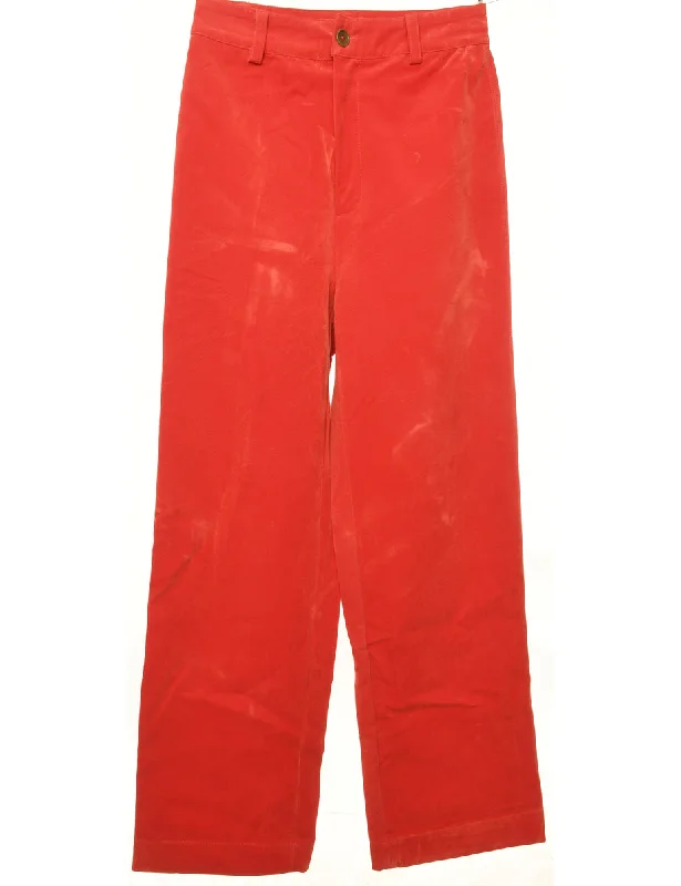 Red Trousers - W26 L28 Trousers Summer Linen