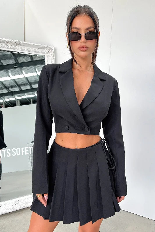 Windsor Cropped Blazer - Black Women's Elegant Blazer