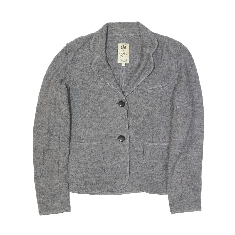 WOOLRICH Blazer Jacket Grey Wool Womens L Women's Elegant Jacket