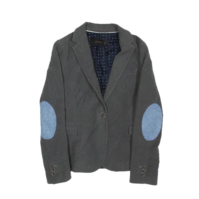 ZARA BASIC Blazer Jacket Grey Womens M Women's Classic Suit