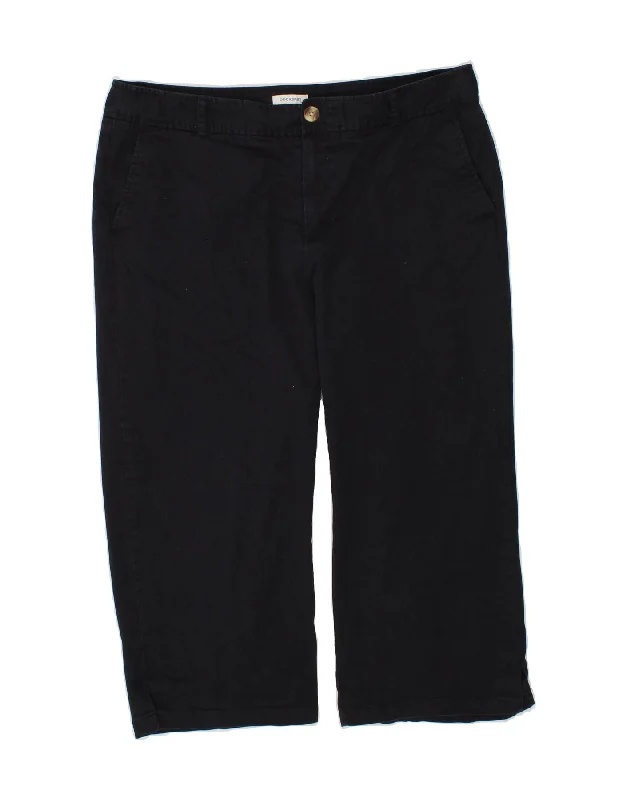 DOCKERS Womens Favorite Fit Capri Trousers US 12 Large W30 L21 Navy Blue Trousers Sale Discount