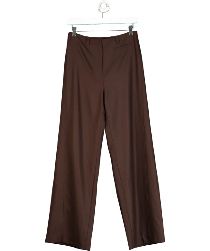 Fabrique Brown Gal Trousers In Fine Wool UK S Trousers Lace Delicate